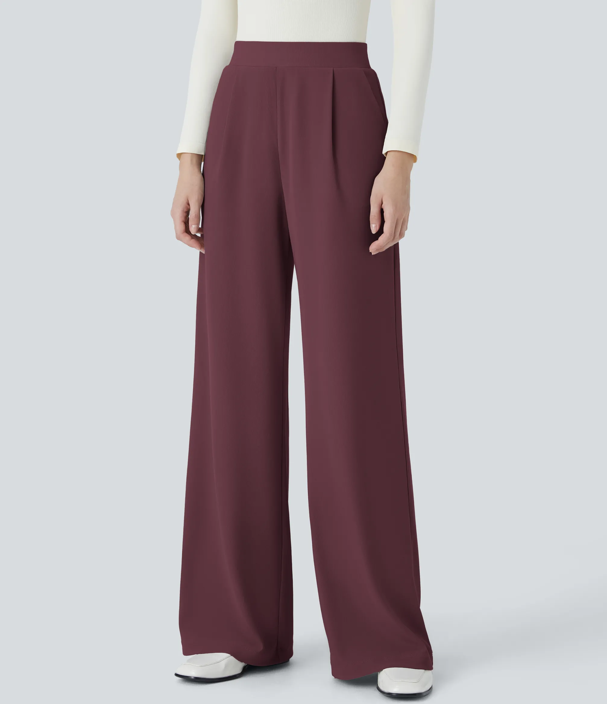 High-Waisted Pants|Halara Flex™ Pant<HALARA Flex™ High Waisted Body Sculpt Waist-Slimming Pocket Wide Leg Micro Waffle Work Pants