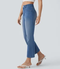 High Waisted Jeans|Jeans<HALARA Flex™ High Waisted Zipper Pockets Casual Bootcut Jeans