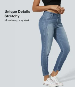 Skinny Jeans|Jeans<HALARA Flex™ Mid Low Rise Zipper Pockets Casual Skinny Jeans