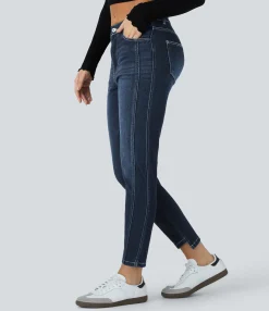 Skinny Jeans|Jeans<HALARA Flex™ Mid Low Rise Zipper Pockets Casual Skinny Jeans