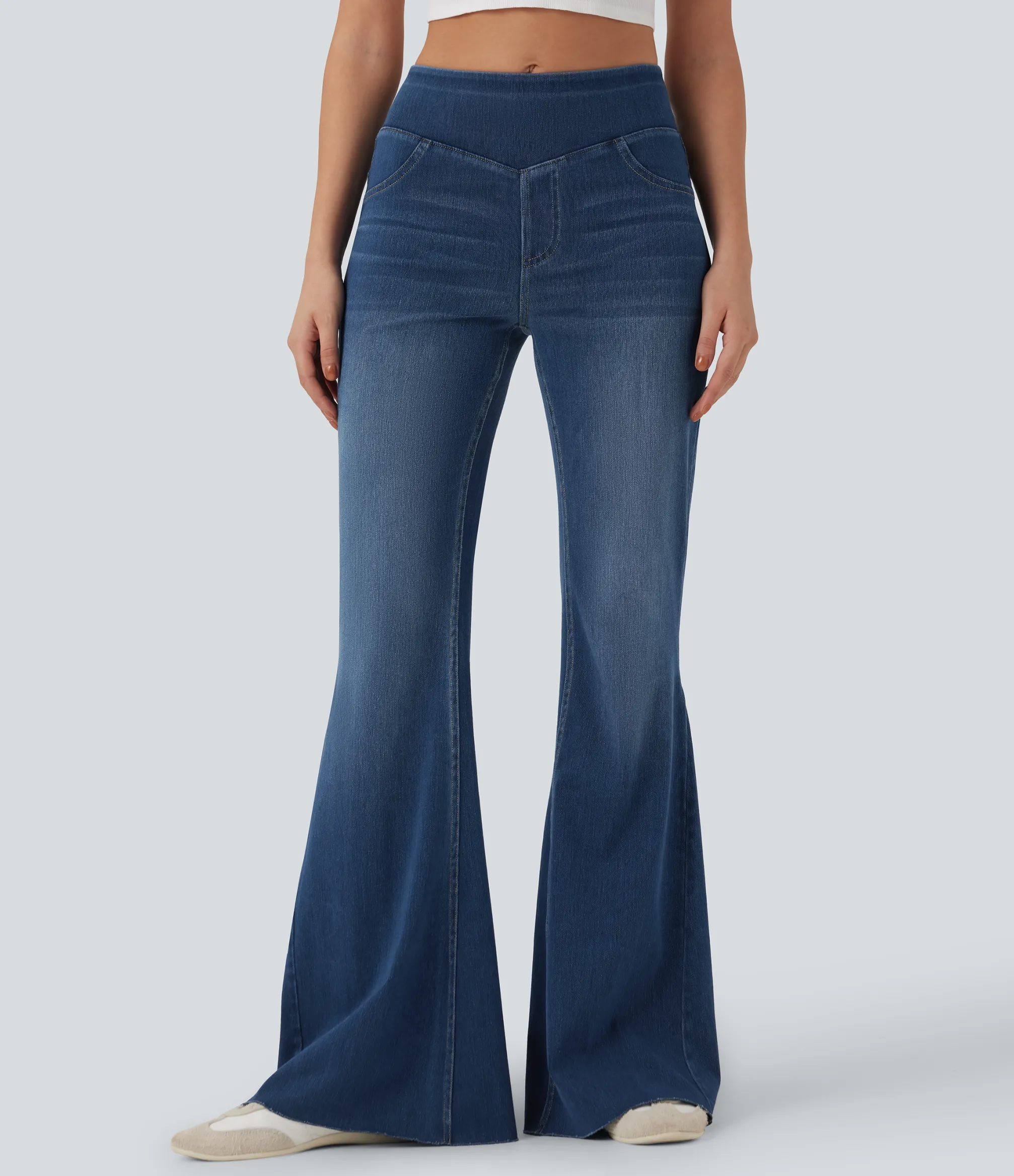 Flare & Bootcut Jeans|Jeans<HALARA Flex™ Mid Rise Casual Flare Jeans with Pockets
