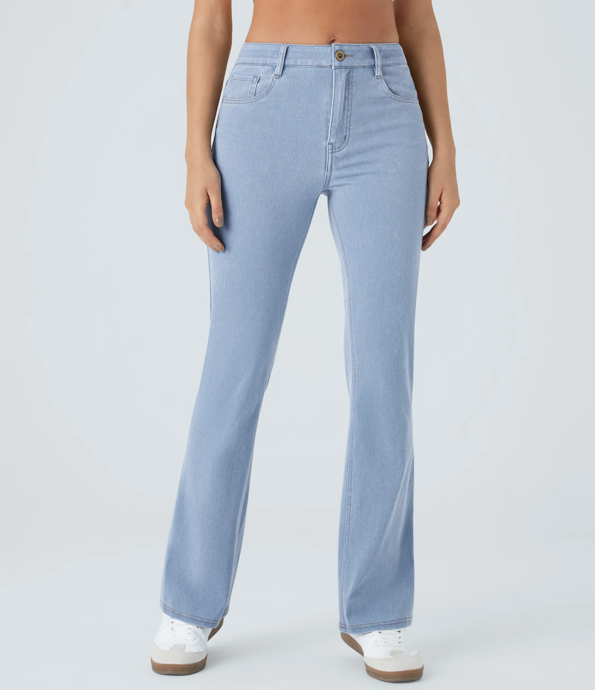 Jeans<HALARA Flex™ Mid Rise Pockets Casual Bootcut Jeans