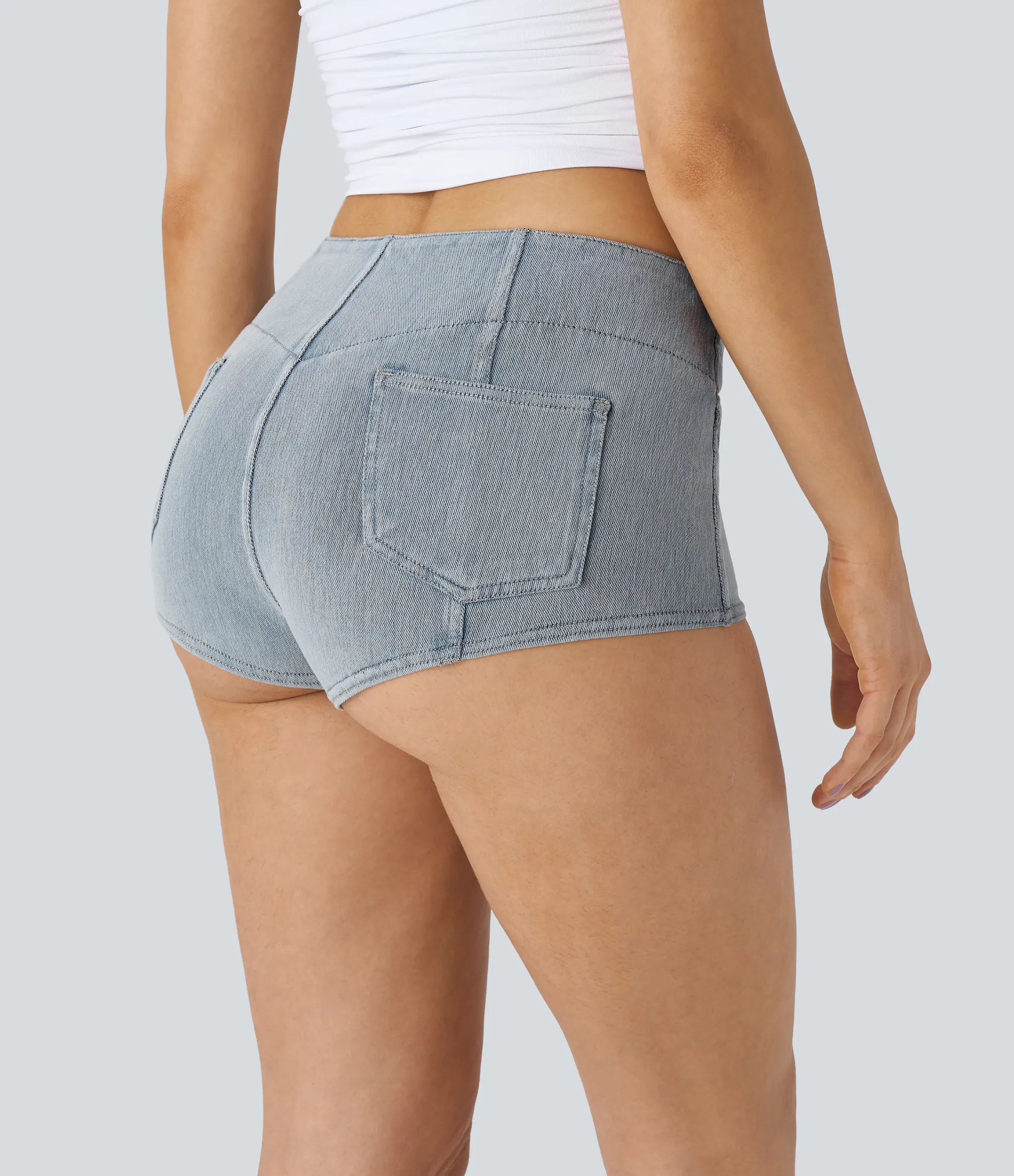 Denim Shorts|Denim Shorts<HALARA Flex™ Mid Rise Pocket Denim Casual Hot Shorts 1''