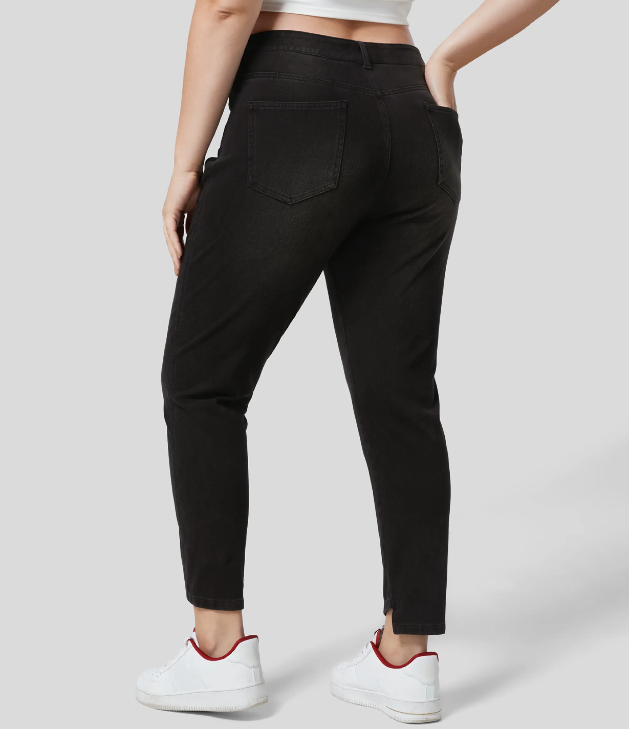 Plus-Size Denim|Plus Size<HALARA Flex™ Mid Rise Zipper Pockets Casual Plus Size Skinny Jeans