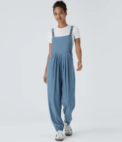 Jumpsuits<HALARA Flex™ Pockets Denim Casual Jogger Overalls