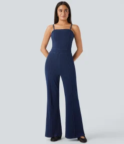 Jumpsuits<HALARA Flex™ Washed Denim Casual Jumpsuit