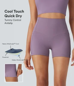 Active Shorts|Bikers<HALARA UltraSculpt™ Cool Quick Dry SoCinched High Waisted Tummy Control Shaping Yoga Biker Shorts 3'' with Pockets-UPF50+