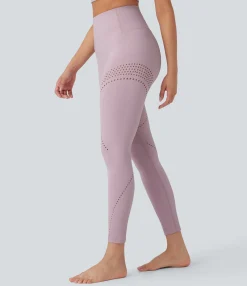 Ultrasculpt™ Leggings|Yoga Leggings<HALARA UltraSculpt™ Cool Quick Dry High Waisted Tummy Control Ventilation Perforated Yoga Leggings-UPF 50+
