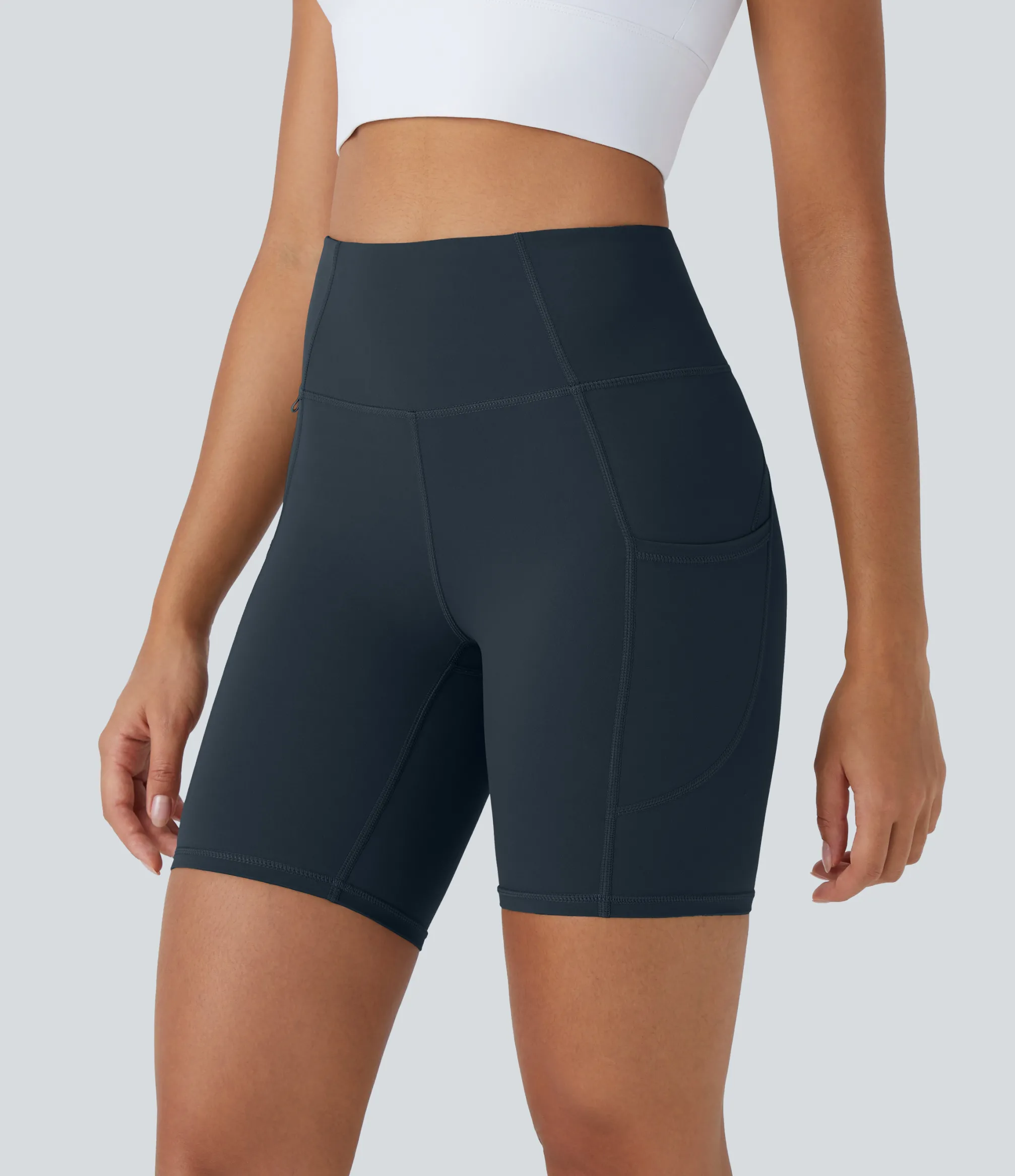 Active Shorts|Bikers<HALARA UltraSculpt™ High Waisted Pocket Training Biker Shorts 7''