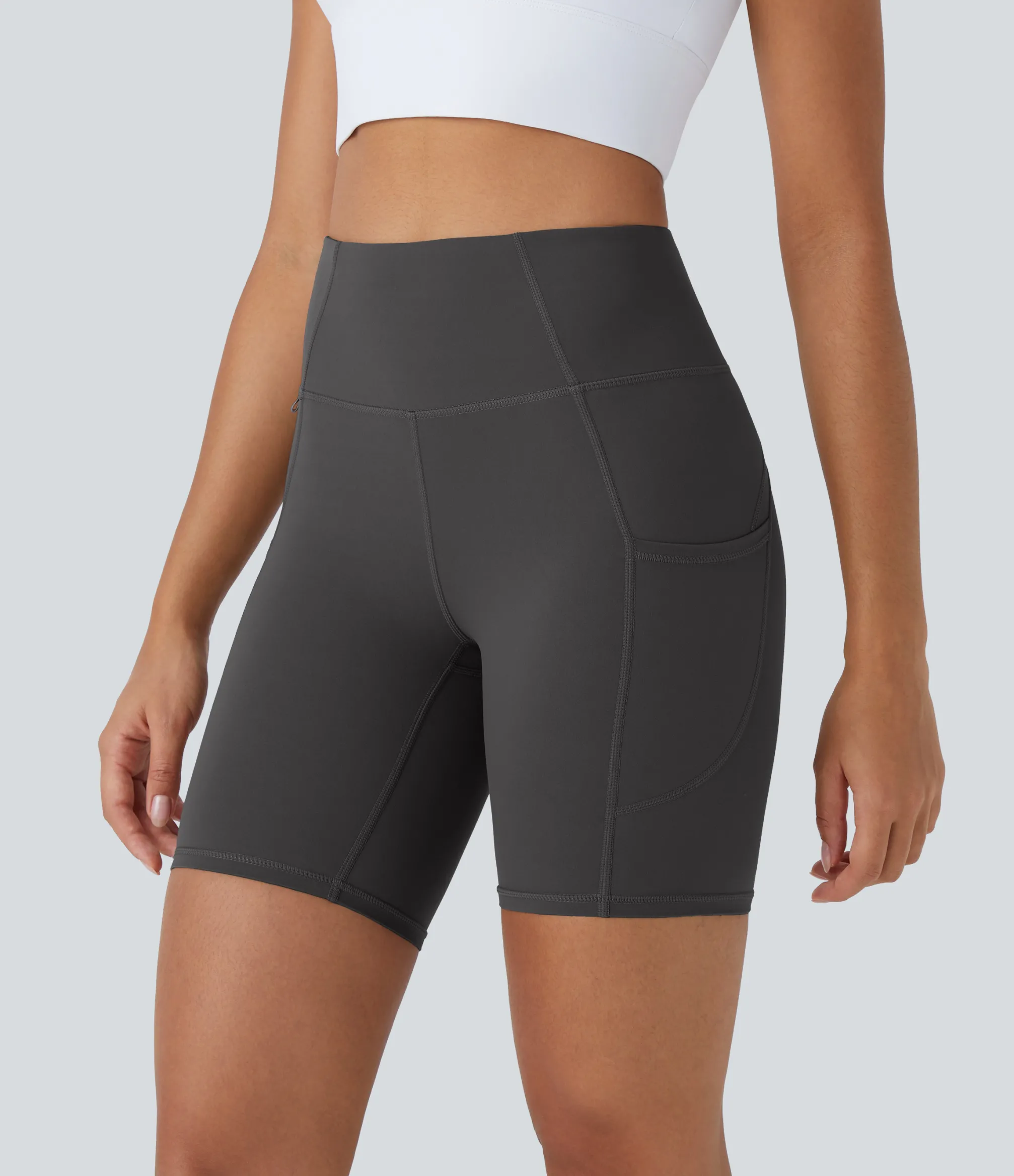 Active Shorts|Bikers<HALARA UltraSculpt™ High Waisted Pocket Training Biker Shorts 7''