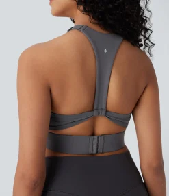 Yoga Tops|Sports Bras<HALARA UltraSculpt™ Low Support U Neck Adjustable Hook Yoga Sports Bra
