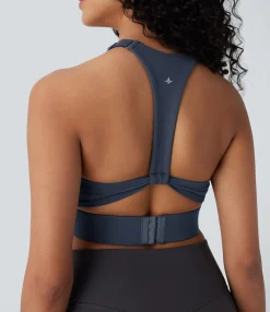 Yoga Tops|Sports Bras<HALARA UltraSculpt™ Low Support U Neck Adjustable Hook Yoga Sports Bra
