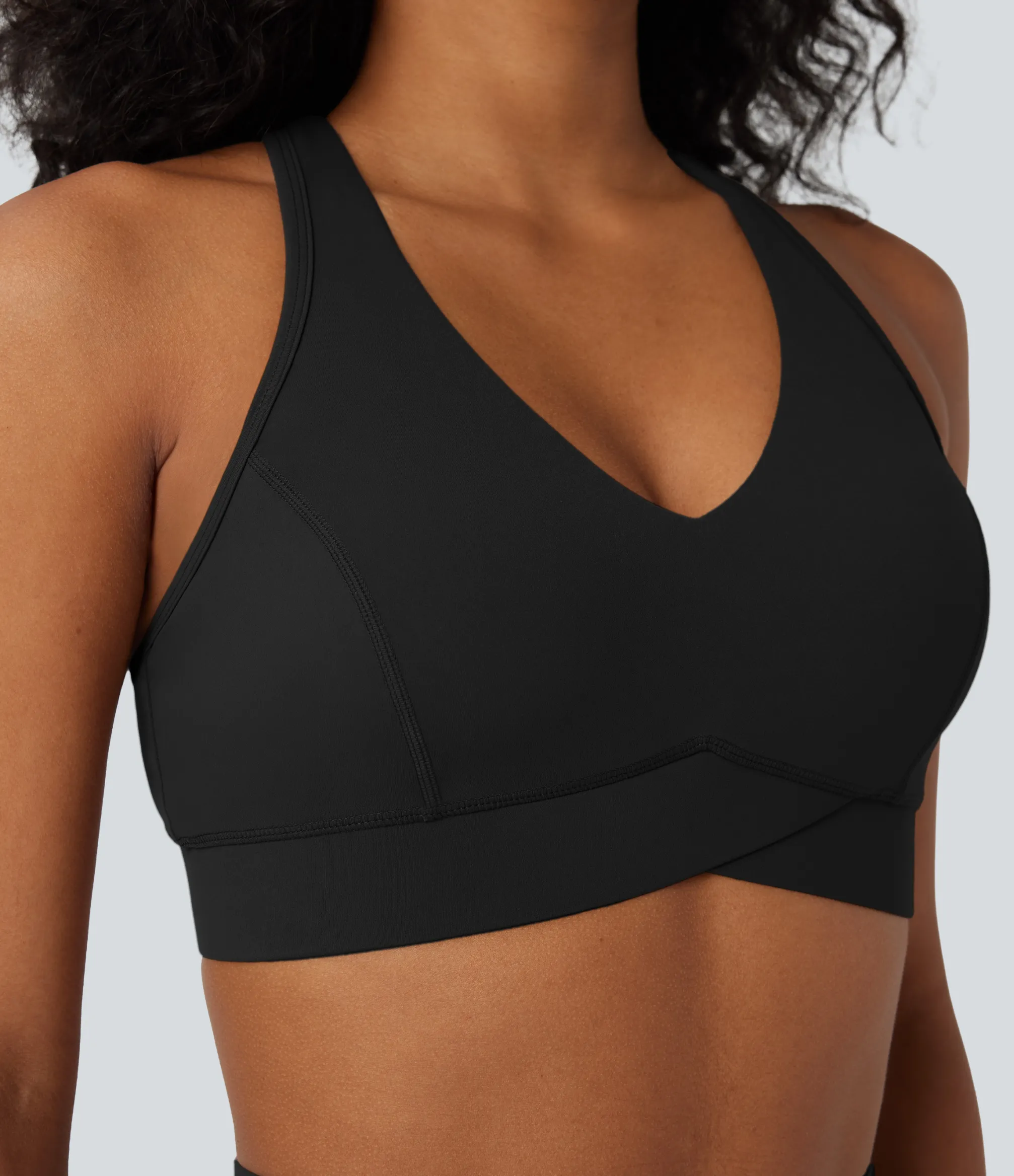 Sports Bras|Sports Bras<HALARA UltraSculpt™ Medium Support V Neck Racerback Training Sports Bra