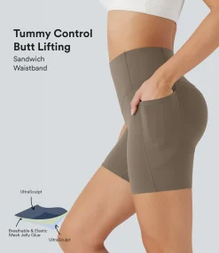 5'' Shorts|Active Shorts<HALARA UltraSculpt™ SoCinched High Waisted Butt Lifting Tummy Control Pocket Shaping Training Biker Shorts 5''