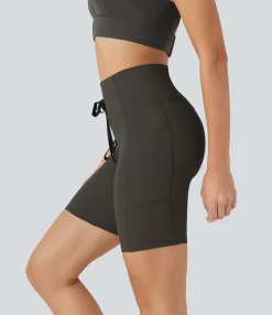 Bikers|Active Shorts<HALARA UltraSculpt™ SoCinched High Waisted Butt Lifting Tummy Control Loop Running Biker Shorts 7'' with Pockets