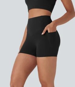 Active Shorts|Bikers<HALARA UltraSculpt™ SoCinched High Waisted Butt Lifting Tummy Control Pocket Shaping Training Biker Shorts 3''