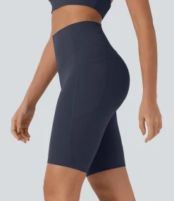 Active Shorts|Bikers<HALARA UltraSculpt™ SoCinched High Waisted Tummy Control Pocket Shaping Training Biker Shorts 9''