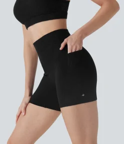 5'' Shorts|Active Shorts<HALARA UltraSculpt™ SoCinched High Waisted Tummy Control Contrast Lace Shaping Training Biker Shorts 5'' with Pockets