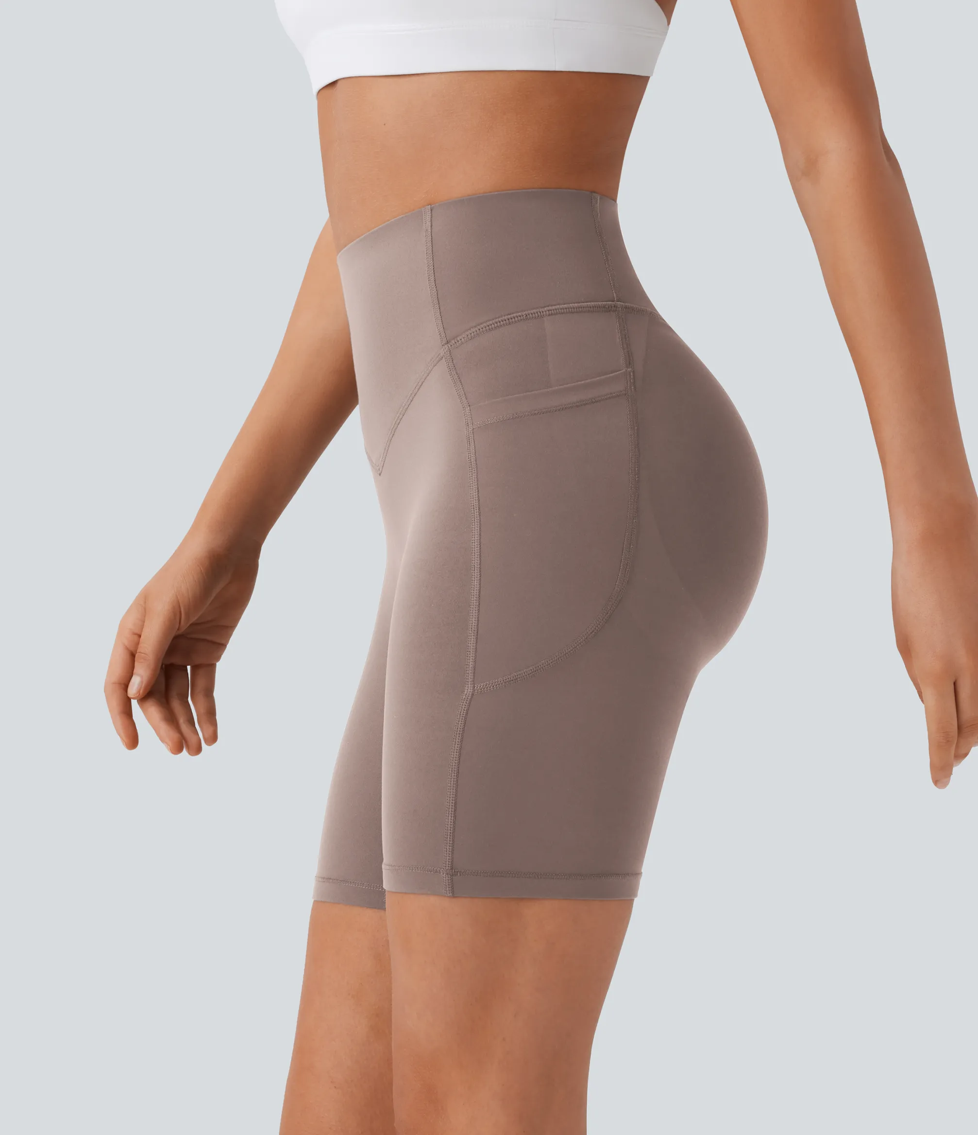 Active Shorts|Bikers<HALARA UltraSculpt™ SoCinched High Waisted Scrunch Butt Lifting Tummy Control Side Pocket Shaping Workout Biker Shorts 7''
