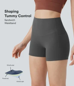 Active Shorts|Bikers<HALARA UltraSculpt™ SoCinched High Waisted Tummy Control Pocket Shaping Training Biker Shorts 3''
