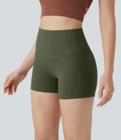 Active Shorts|Bikers<HALARA UltraSculpt™ SoCinched High Waisted Tummy Control Pocket Shaping Training Biker Shorts 3''