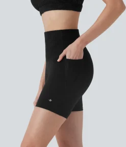 5'' Shorts|Active Shorts<HALARA UltraSculpt™ SoCinched High Waisted Tummy Control Contrast Lace Training Biker Shorts 5'' with Pockets