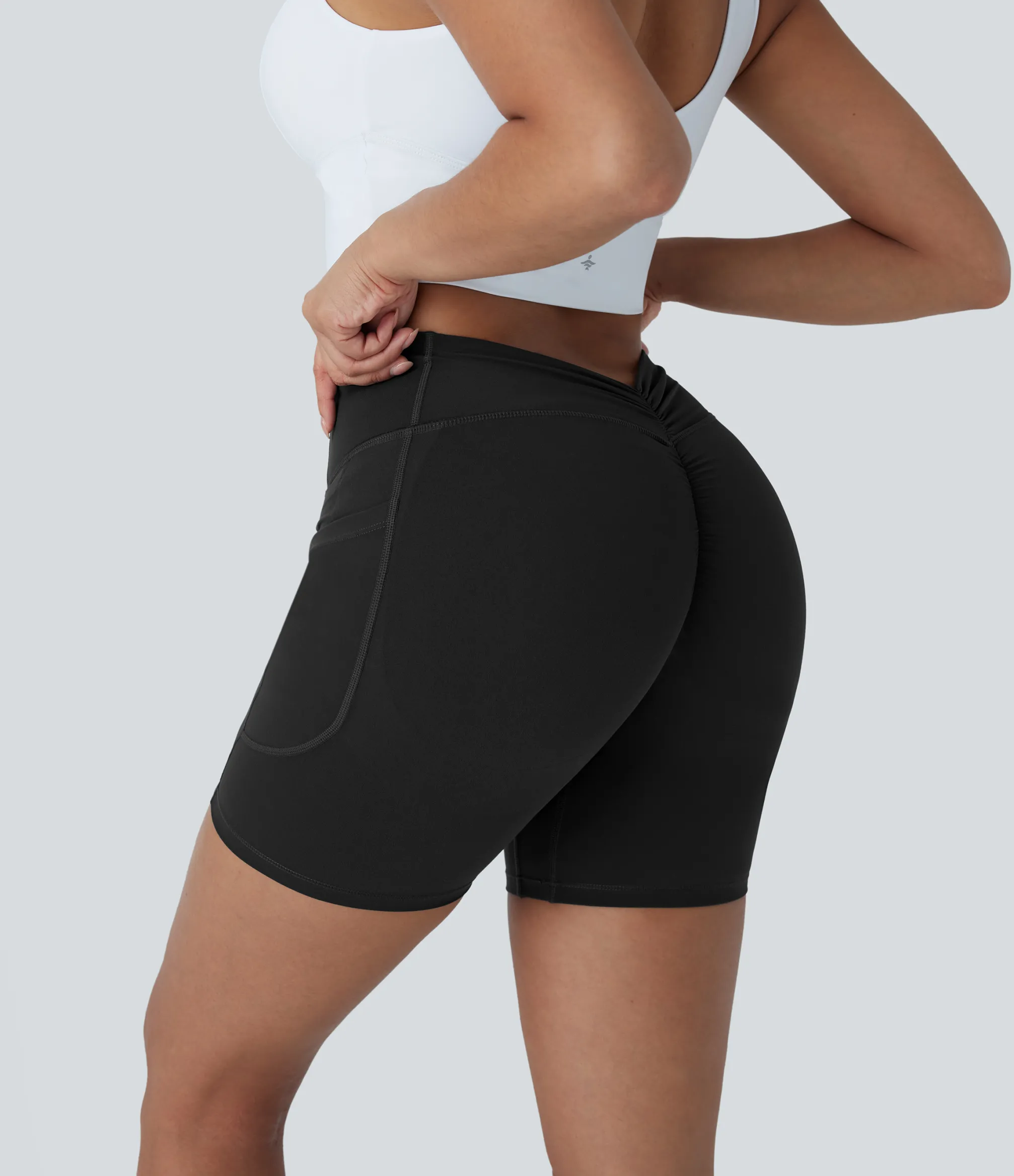 5'' Shorts|Active Shorts<HALARA UltraSculpt™ SoCinched High Waisted Tummy Control Butt Lifting Ruched Shaping Yoga Biker Shorts 5'' with Pockets