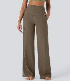 High-Waisted Pants|Straight-Leg Pants<HALARA UltraSculpt™ SoCinched High Waisted Tummy Control Straight Leg Yoga Pants with Pockets