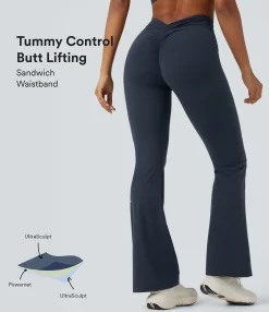 Butt Lifting Leggings|Pocket Leggings<HALARA UltraSculpt™ SoCinched High Waisted Tummy Control Butt Lifting Scrunch Shaping Yoga Bootcut Leggings with Pockets