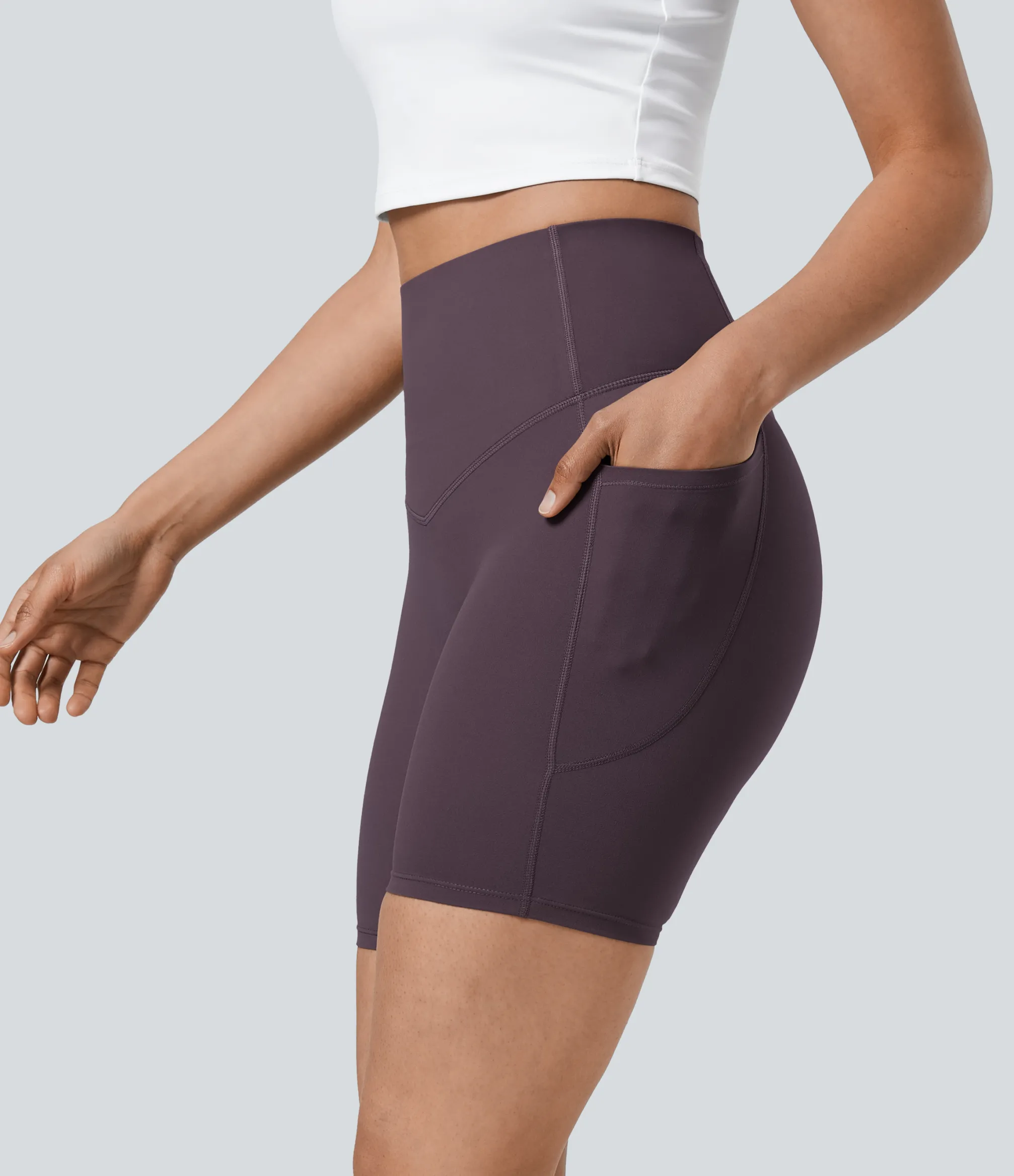 Active Shorts|Bikers<HALARA UltraSculpt™ SoCinched High Waisted Tummy Control Pocket Shaping Training Biker Shorts 7''