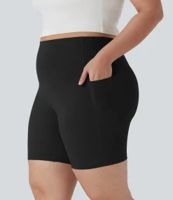 Plus Size<HALARA UltraSculpt™ SoCinched High Waisted Tummy Control Shaping Training Plus Size Biker Shorts 7'' with Pocket