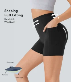 5'' Shorts|Active Shorts<HALARA UltraSculpt™ SoCinched High Waisted Scrunch Butt Lifting Tummy Control Side Pocket Shaping Workout Biker Shorts 5''