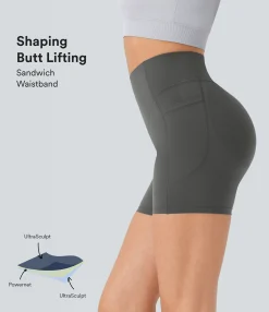 5'' Shorts|Active Shorts<HALARA UltraSculpt™ SoCinched High Waisted Scrunch Butt Lifting Tummy Control Side Pocket Shaping Workout Biker Shorts 5''