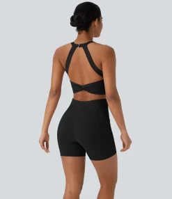 Jumpsuits<HALARA UltraSculpt™ SoCinched Tummy Control Training Romper with Pockets-Easy Peezy Edition