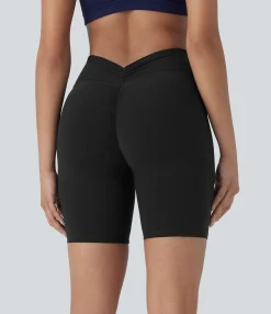 Active Shorts|Bikers<HALARA UltraSculpt™ SoCinched High Waisted Tummy Control Butt Lifting Ruched Shaping Yoga Biker Shorts 7'' with Pockets