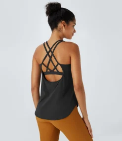 Tank Tops & Camis|Tank Tops<HALARA UltraSculpt™ U Neck Curved Hem Running Tank Top