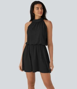 Mini Dresses|Dresses<HALARA Halter Flowy Mini Dress