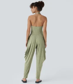 Jumpsuits<HALARA Halter Stacked Pocket Casual Jumpsuit