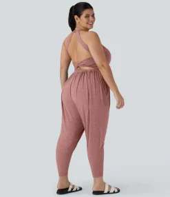 Plus Size<HALARA Harem Casual Plus Size Jumpsuit with Pocket-Easy Peezy Edition