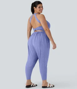 Plus Size<HALARA Harem Casual Plus Size Jumpsuit with Pocket-Easy Peezy Edition