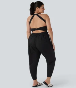 Plus Size<HALARA Harem Casual Plus Size Jumpsuit with Pocket-Easy Peezy Edition