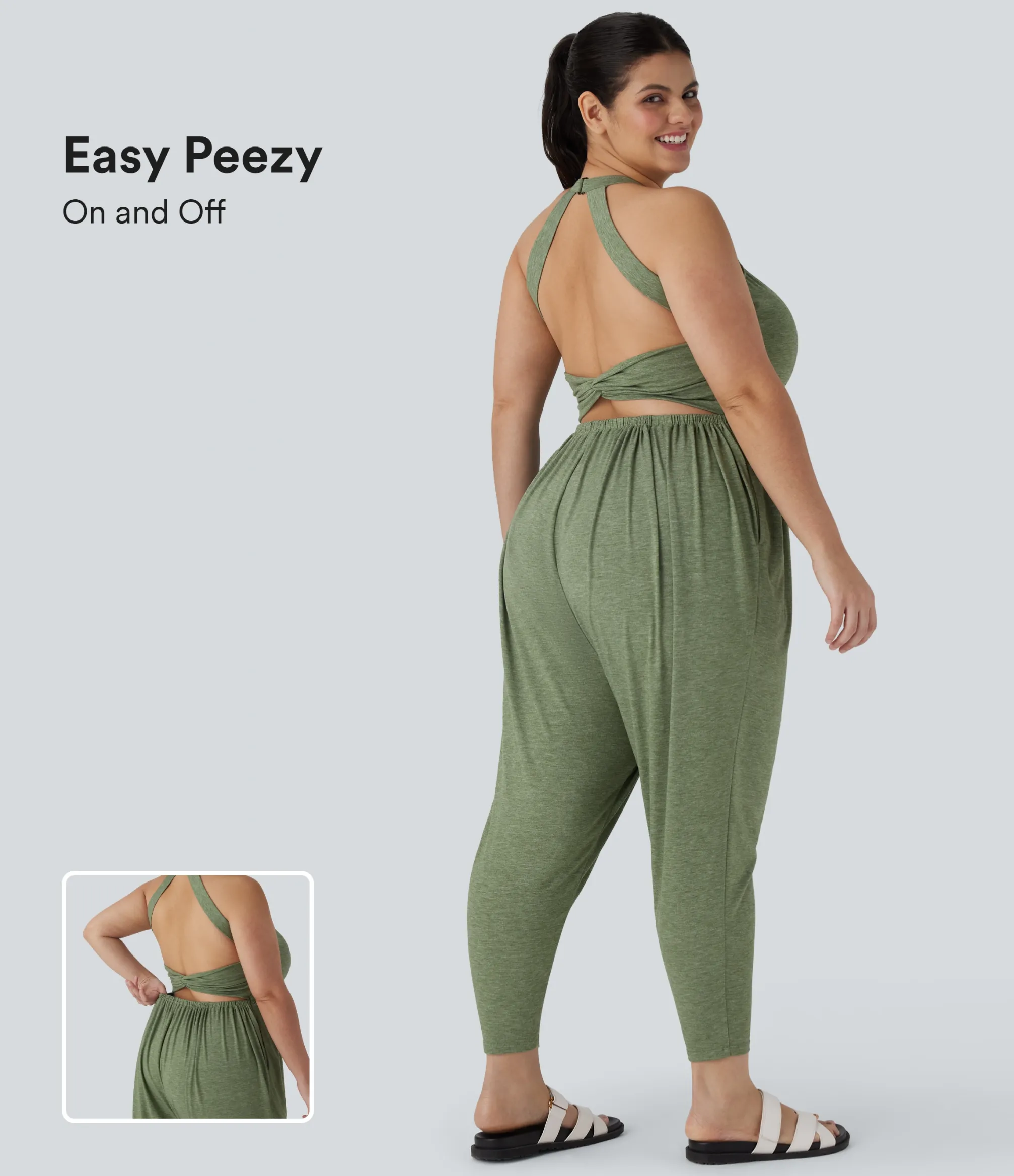 Plus Size<HALARA Harem Casual Plus Size Jumpsuit with Pocket-Easy Peezy Edition