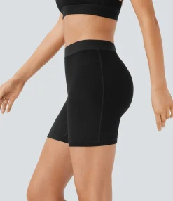 5'' Shorts|Shorts<HALARA High Stretch Ribbed Knit High Waisted Lounge Biker Shorts 5''