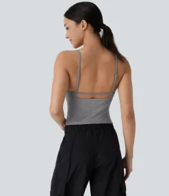 Yoga Tops|Tank Tops & Camis<HALARA High Stretch Round Neck Cut Out Cropped Yoga Tank Top