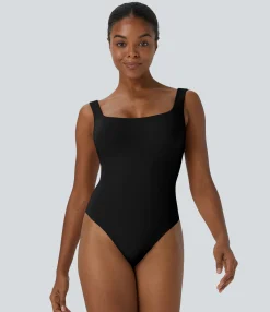 Bras & Underwear|Bodysuits<HALARA High Stretch Square Neck Lounge Underwear Bodysuit