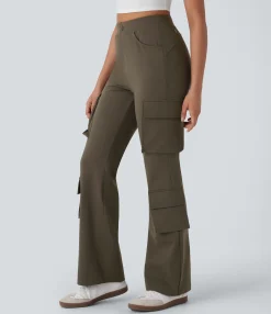 Cargo Pants|Flare Pants<HALARA High Waist Pockets Flare Casual Cargo Pants