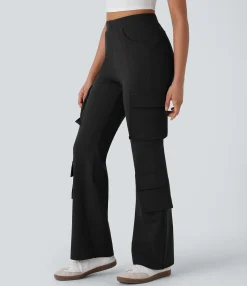 Cargo Pants|Flare Pants<HALARA High Waist Pockets Flare Casual Cargo Pants