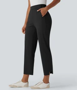 High-Waisted Pants|Pants<HALARA High Waisted Ankle Length Quick Dry Golf Pants with Pockets-Golf Tee-UPF40+