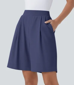 Shorts<HALARA High Waisted Body Sculpt Waist-Slimming Pocket Micro Waffle Work Shorts