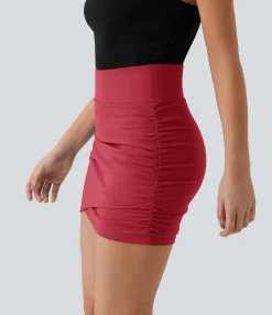 Mini Skirts|Casual Skirts<HALARA High Waisted Bodycon Pocket 2-in-1 Mini Ruched Casual Skirt